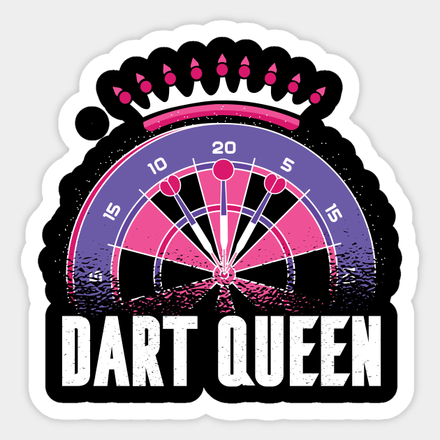 Darts Queen Funny Darts Women Sticker by Visual Vibes